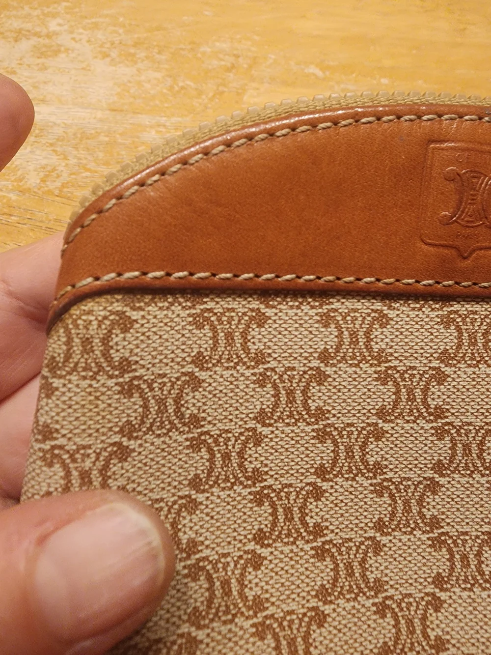 vintage Celine Macadam monogram coin purse or cosmetic pouch,
